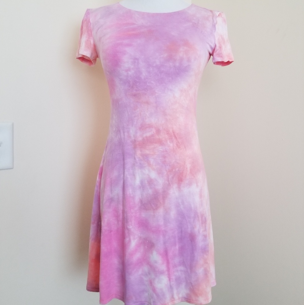 American Apparel tie dye pink dress XS